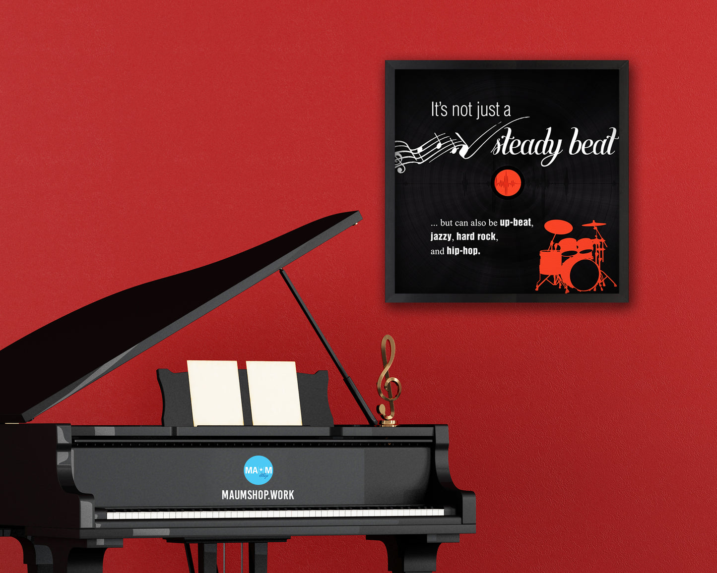 It's not just a steady beat Modern Music Quote Framed Print  Wall Decor Art Gifts