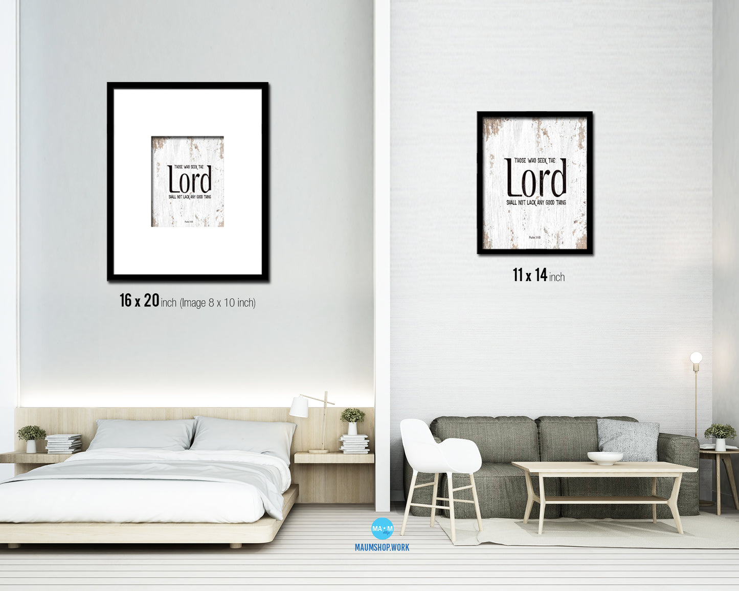 Those who seek the Lord shall not lack any good thing Quote Framed Print Home Decor Wall Art Gifts