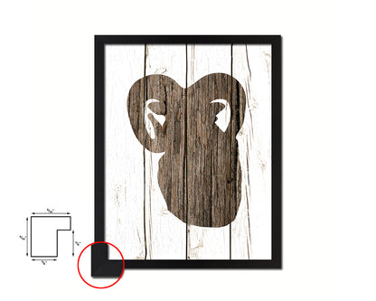 Bull Silhouette Animals Painting Print Wood Framed Art Wall Decor Gifts
