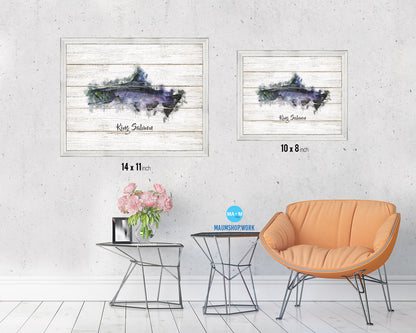King Salmon Fish Framed Prints Modern Restaurant Sushi Bar Watercolor Wall Art Decor