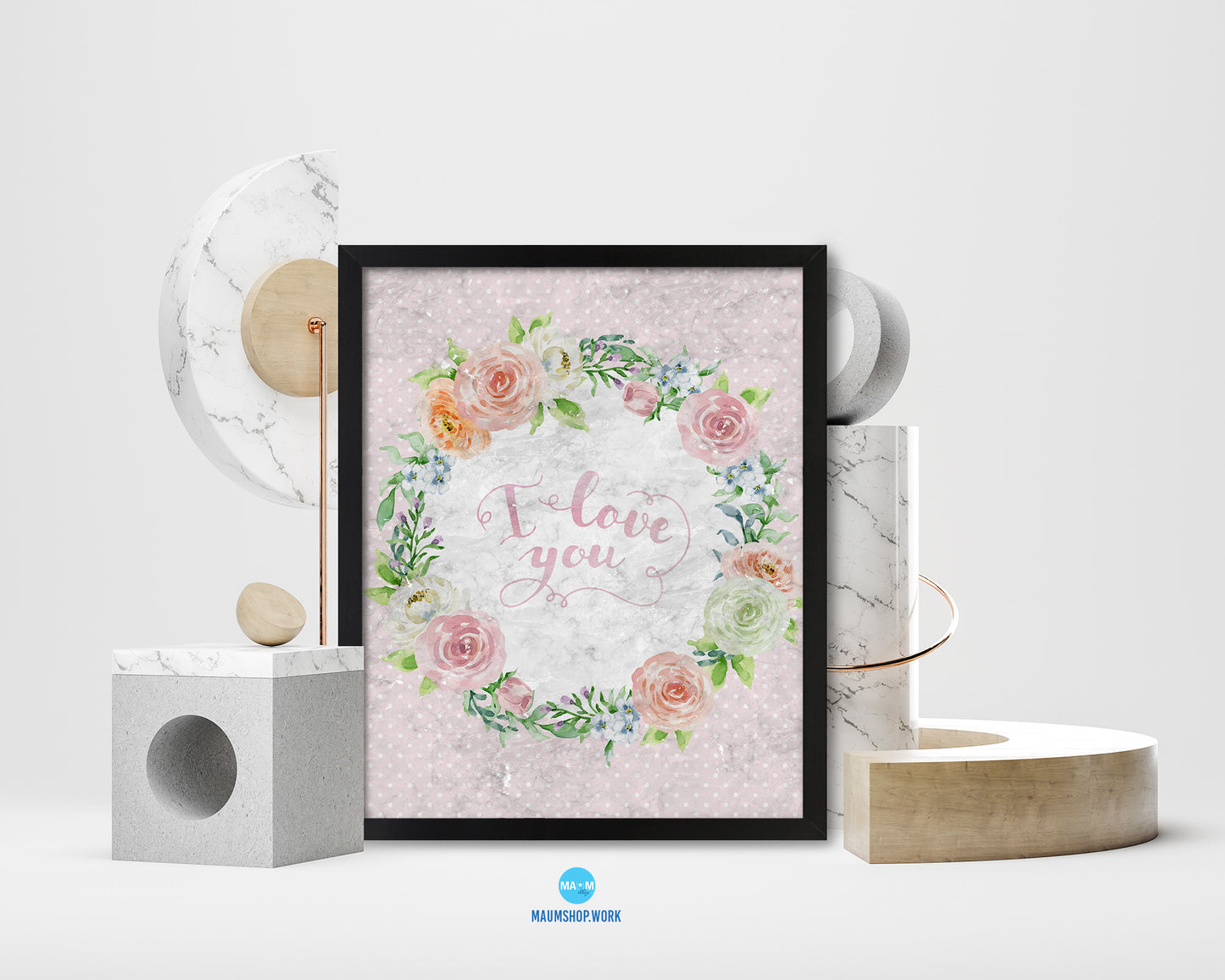 I love you Quote Framed Print Wall Art Decor Gifts