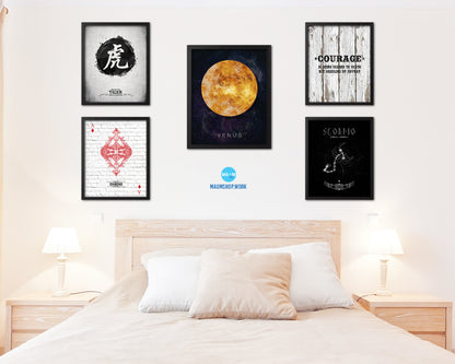 Venus Planet Prints Watercolor Solar System Framed Print Home Decor Wall Art Gifts