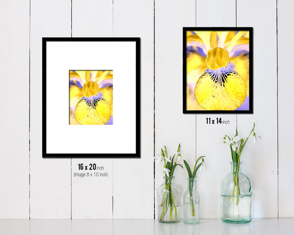 Iris Yellow Flower Wood Framed Paper Print Wall Decor Art Gifts