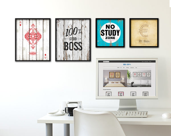100% Good boss Quote Framed Print Home Decor Wall Art Gifts