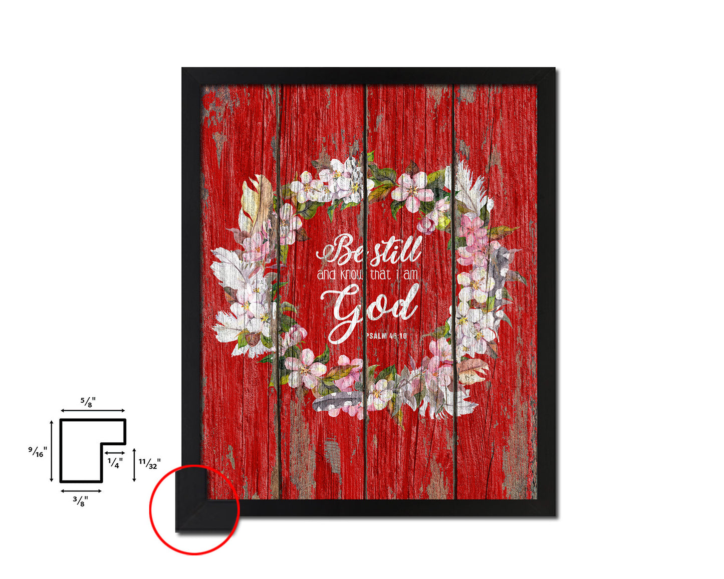 Be still and know that I am God, Psalm 46:10 Quote Framed Print Home Decor Wall Art Gifts