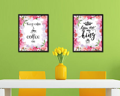Keep calm coffee is on Quote Framed Artwork Print Wall Decor Art Gifts