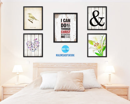 I can do all things through Christ who strengthens me, Philippians 3:20 Quote Framed Print Wall Art