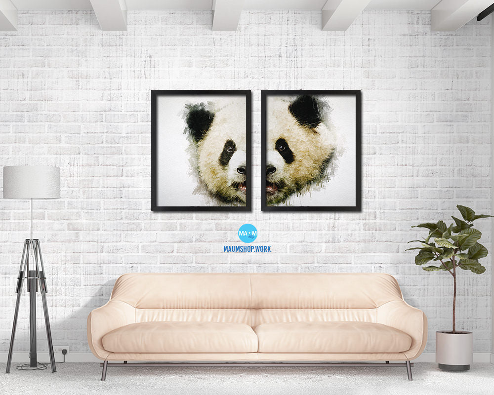Panda Animal Painting Print Framed Art Home Wall Decor Gifts