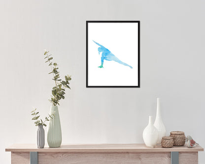 Extended Side Angle Pose Yoga Wood Framed Print Wall Decor Art Gifts