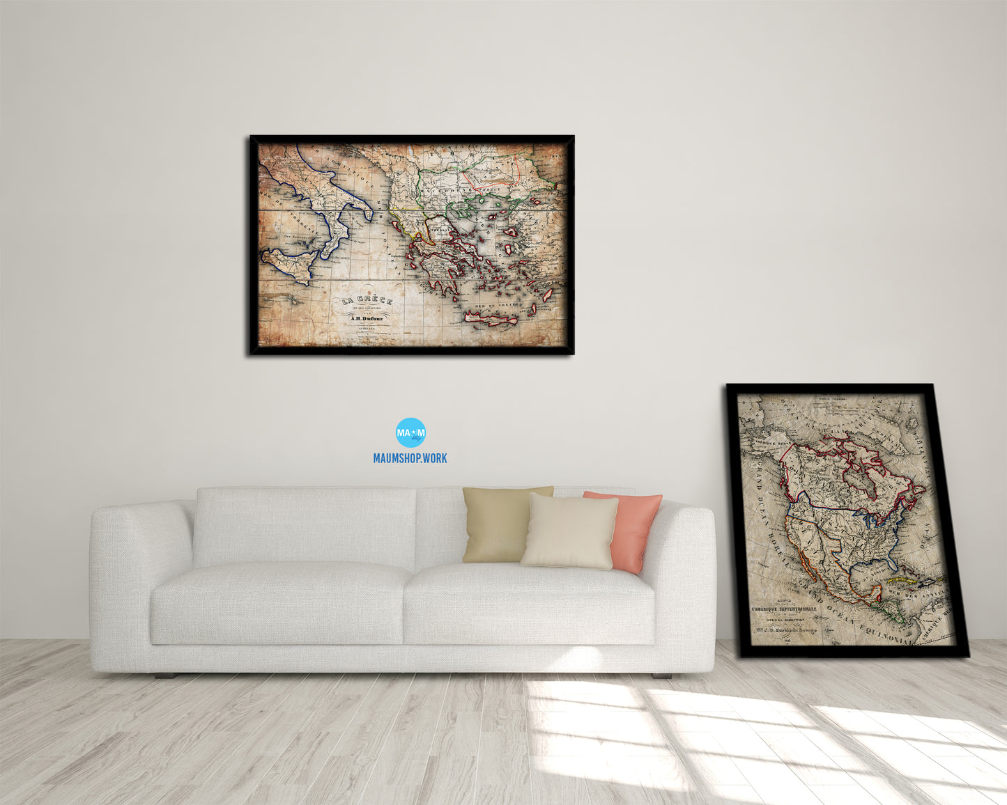 Europe Antique Map Framed Print Art Wall Decor Gifts