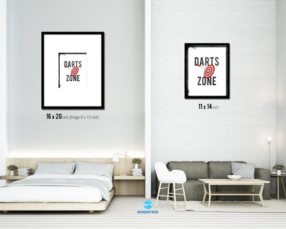 Darts Zone Notice Danger Sign Framed Print Home Decor Wall Art Gifts