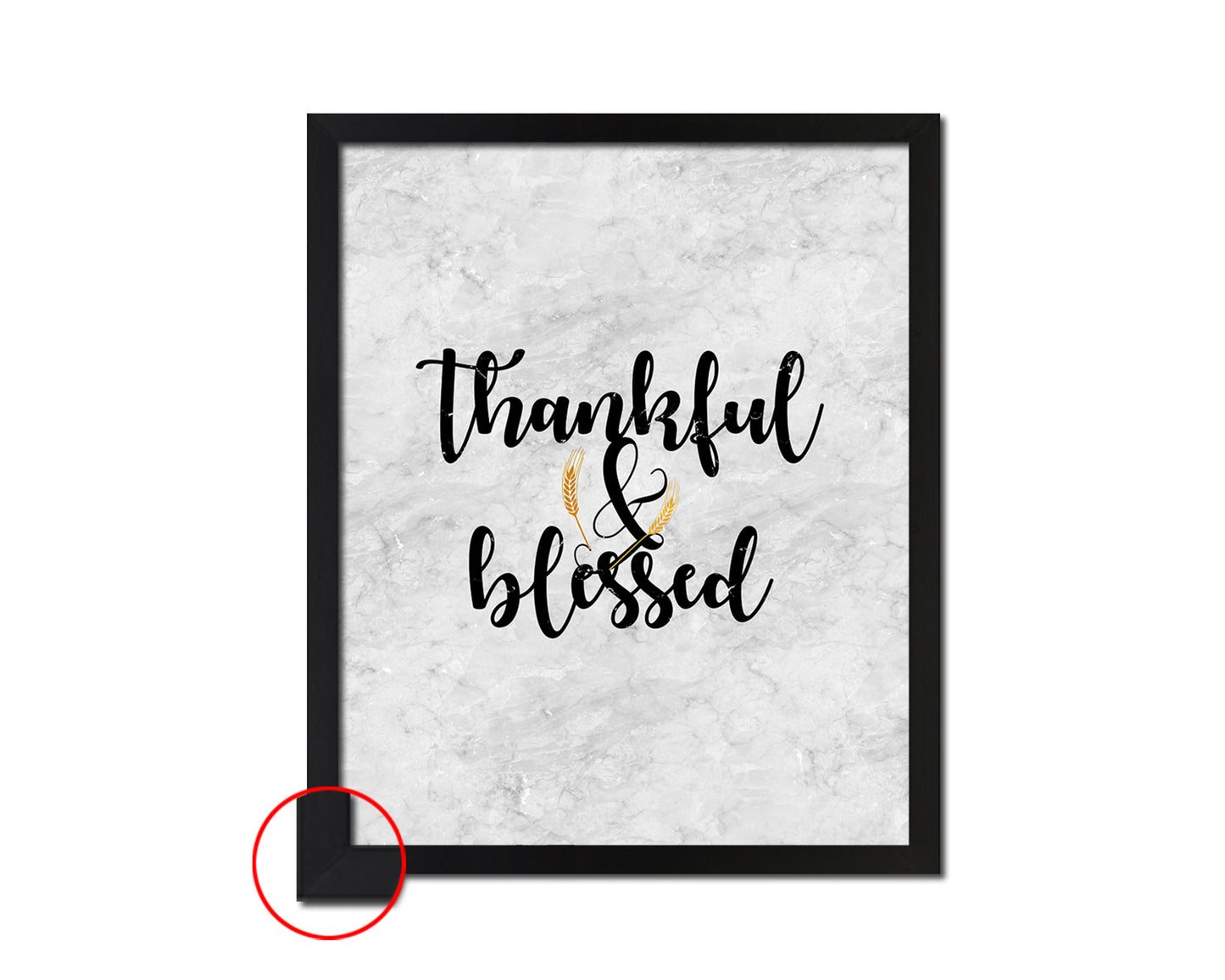 Thankful & Blessed Quote Framed Print Wall Art Decor Gifts