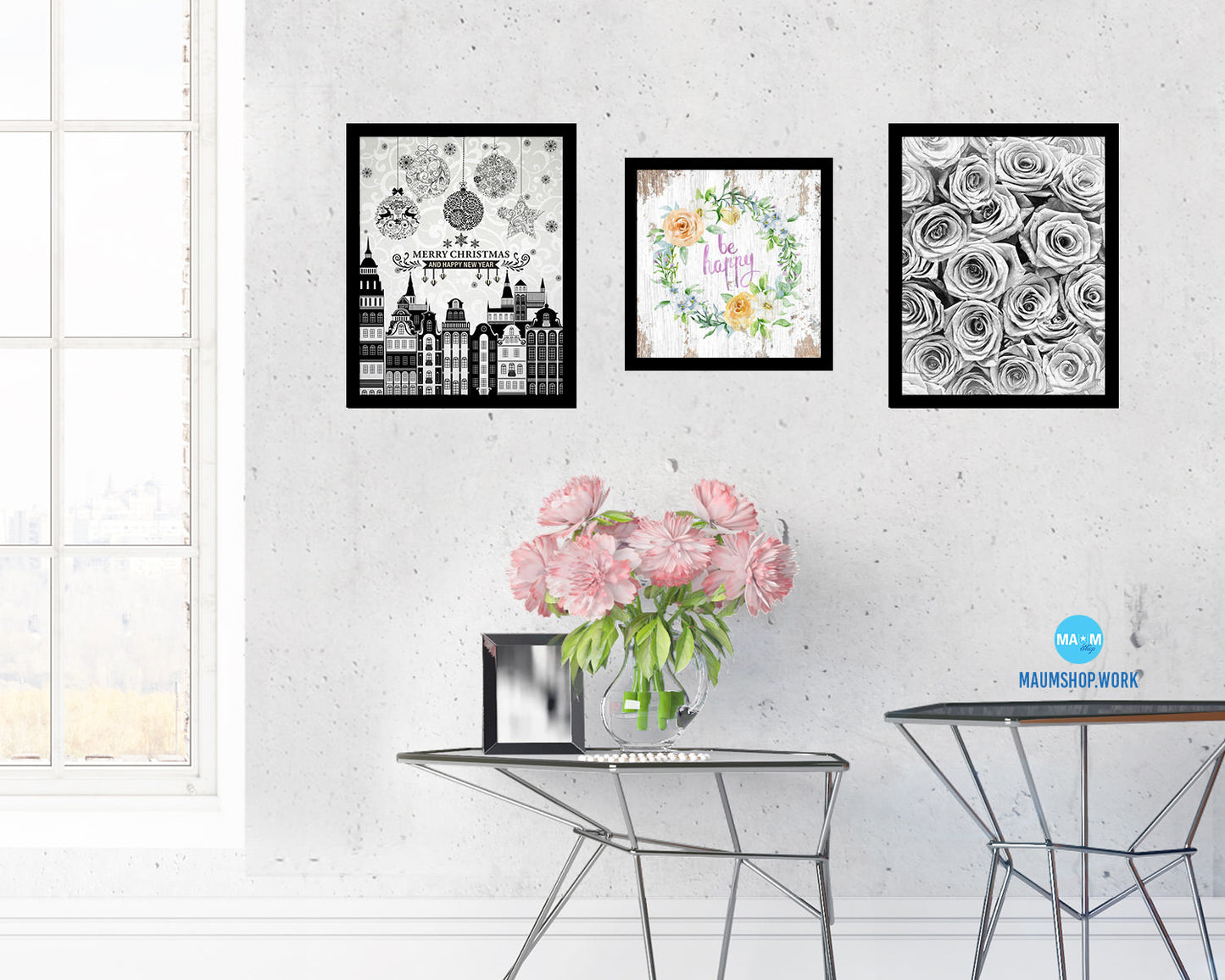 Be happy Quote Framed Print Home Decor Wall Art Gifts