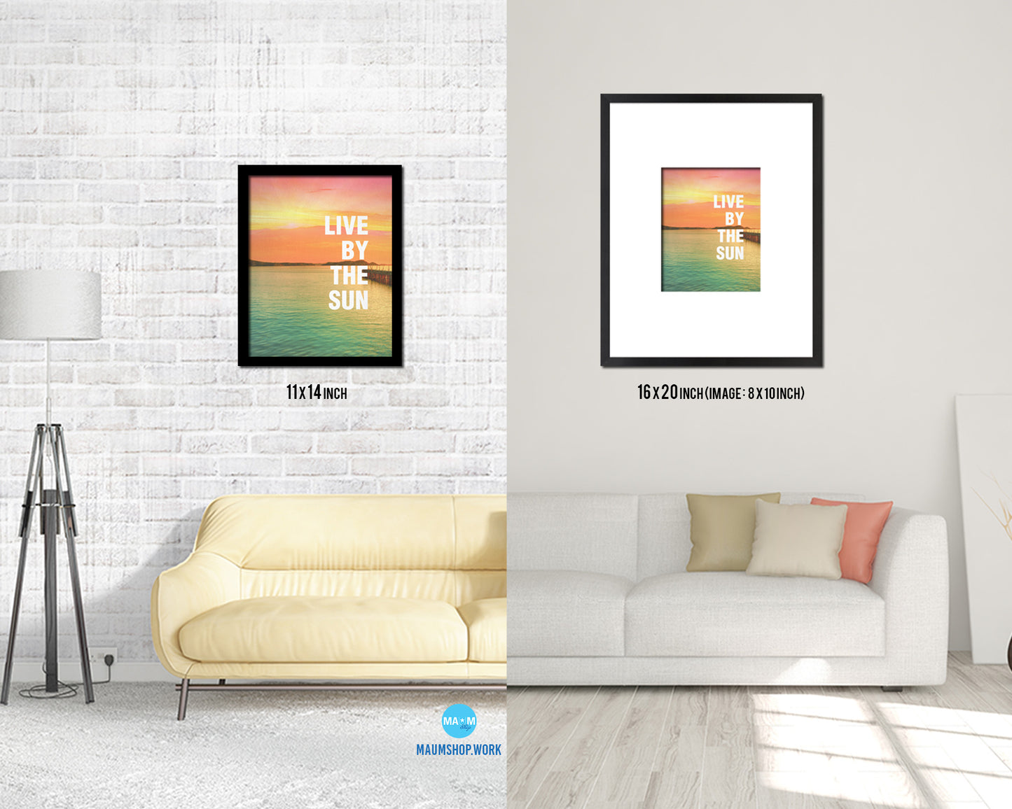 Live by the sun Quote Framed Print Wall Decor Art Gifts
