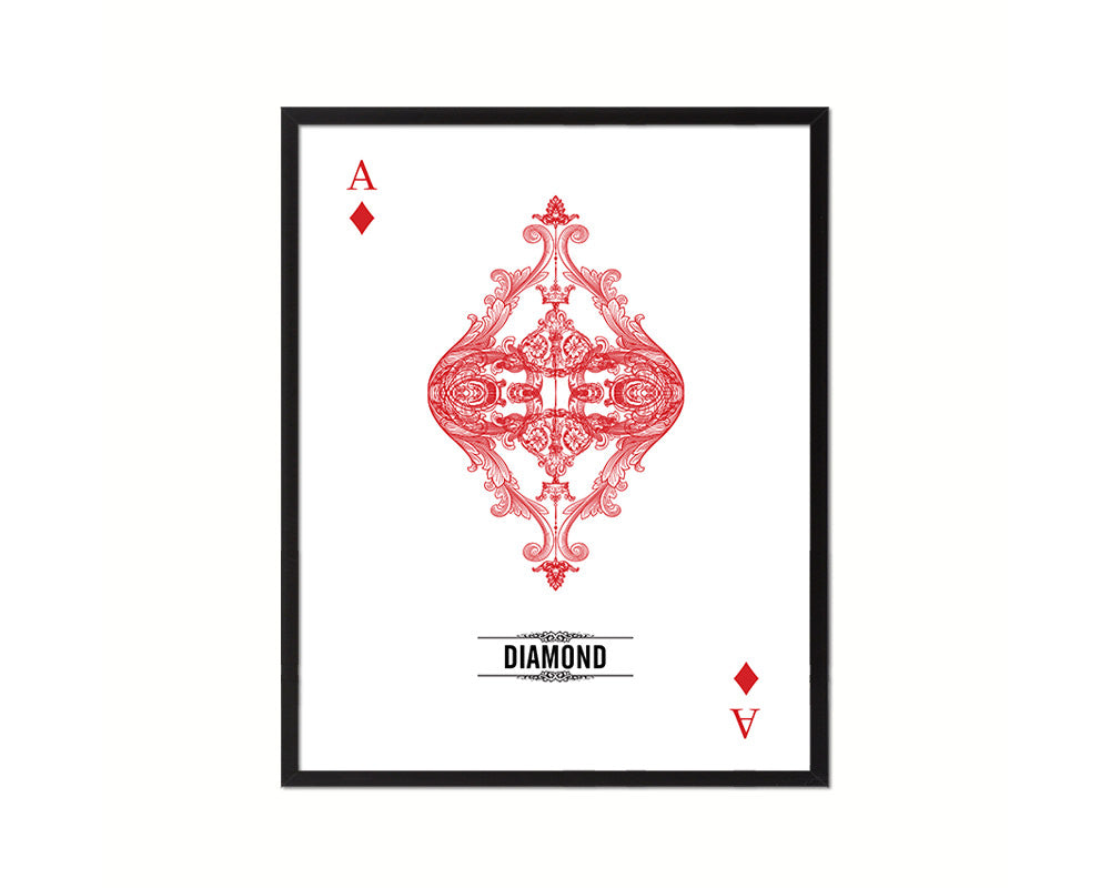 Diamond Ace Cards Fine Art Paper Prints Wood Framed Wall Art Decor Gifts
