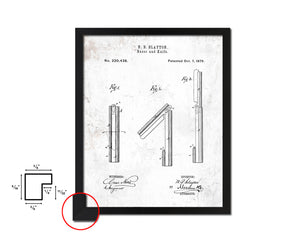 Barber's Razor and Knife Barbershop Vintage Patent Artwork Black Frame Print Gifts