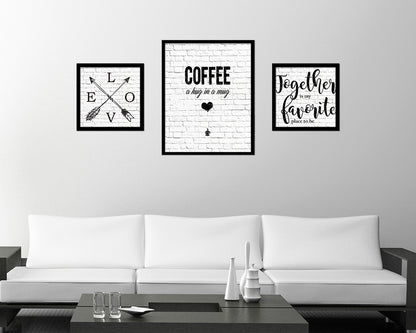 Coffee a hug in a mug Quote Framed Artwork Print Wall Decor Art Gifts