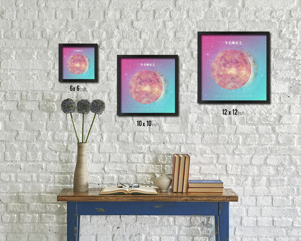 Venus Planet Colorful Prints Watercolor Solar System Framed Print Home Decor Wall Art Gifts