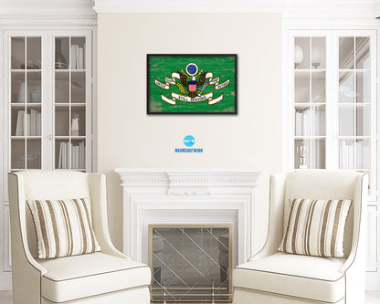 US Army Retired Still Serving Shabby Chic Military Flag Framed Print Decor Wall Art Gifts