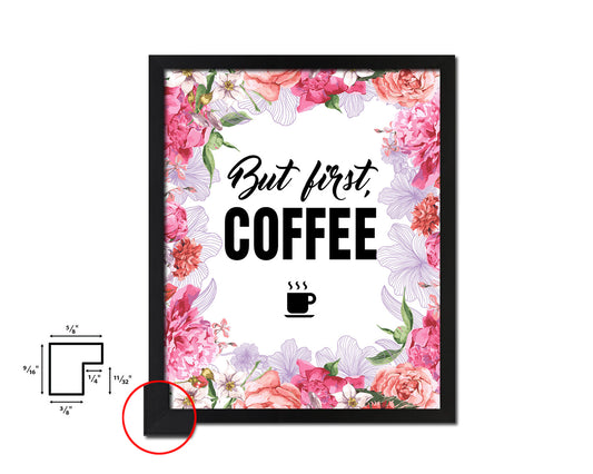 But first, coffee Quote Framed Artwork Print Wall Decor Art Gifts
