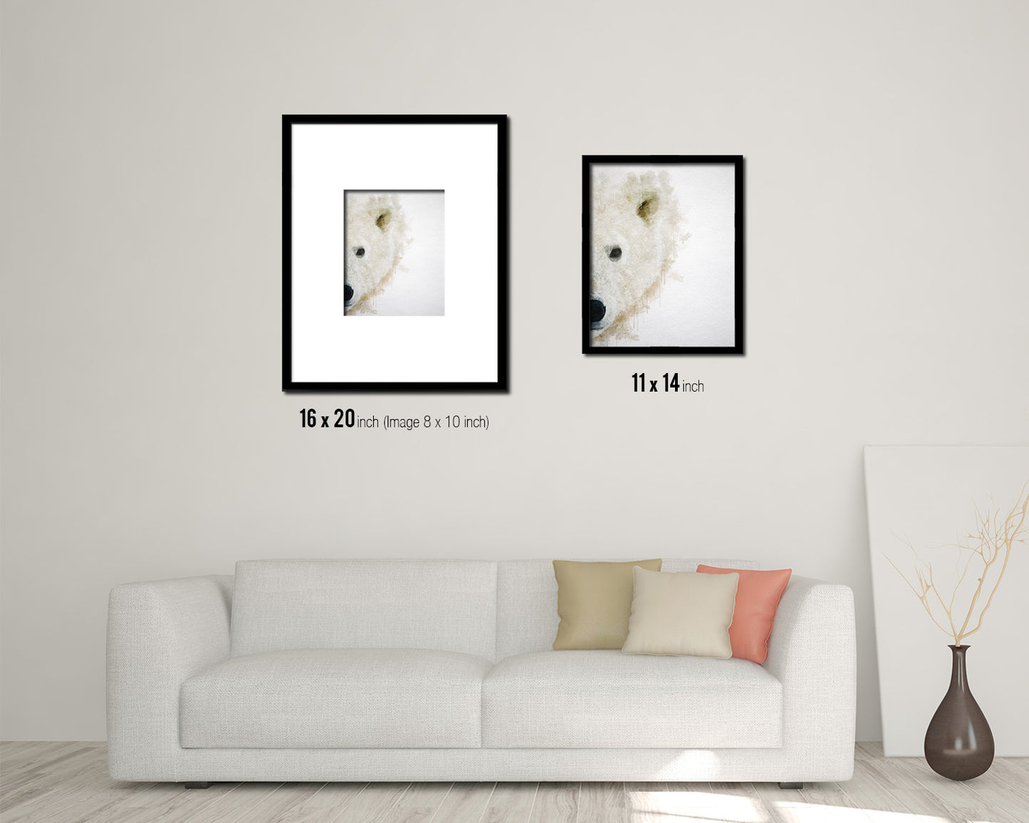 Polar Animal Painting Print Framed Art Home Wall Decor Gifts