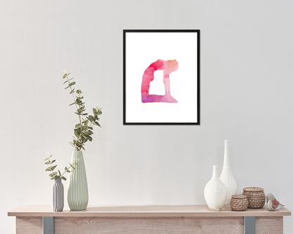 Camel Pose Ustrasana Yoga Wood Framed Print Wall Decor Art Gifts