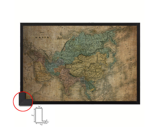 Asia 1860 Vintage Map Framed Print Art Wall Decor Gifts