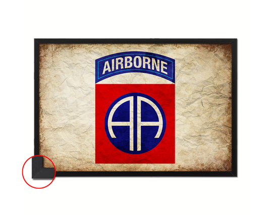 US Army 82nd Airborne Vintage Military Flag Framed Print Sign Decor Wall Art Gifts