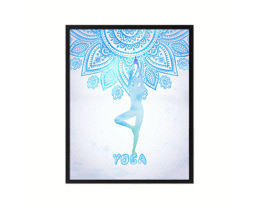 Mountain Pose Yoga Wood Framed Print Wall Decor Art Gifts