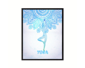 Mountain Pose Yoga Wood Framed Print Wall Decor Art Gifts