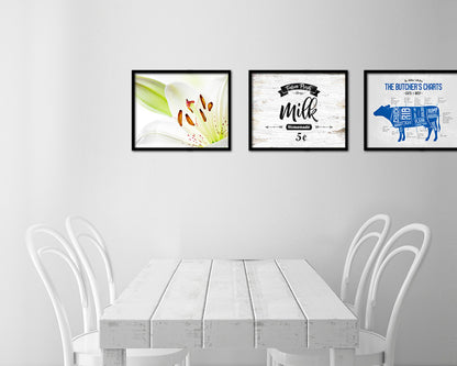 Farm Fresh Milk Vintage Sign Fine Art Paper Prints Wood Frame Wall Art Decor Gifts