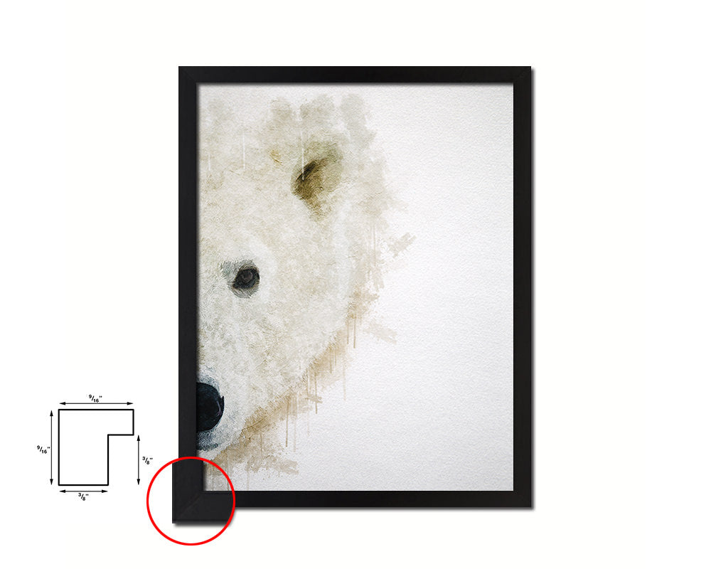 Polar Animal Painting Print Framed Art Home Wall Decor Gifts