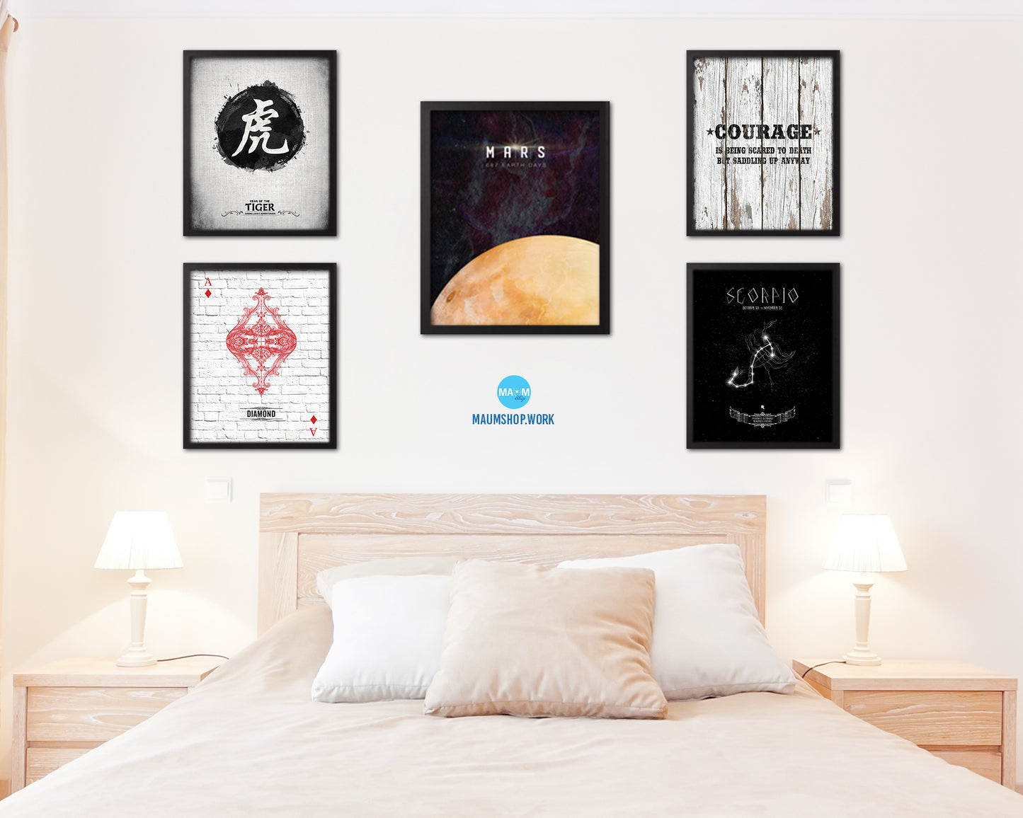 Mars Planet Prints Length of Year Watercolor Solar System Framed Print Home Decor Wall Art Gifts