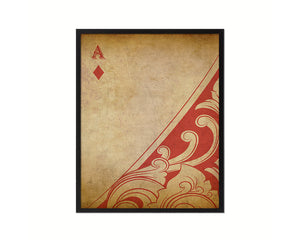 Ace of Diamond Cards Fine Art Paper Prints Wood Framed Wall Art Decor Gifts