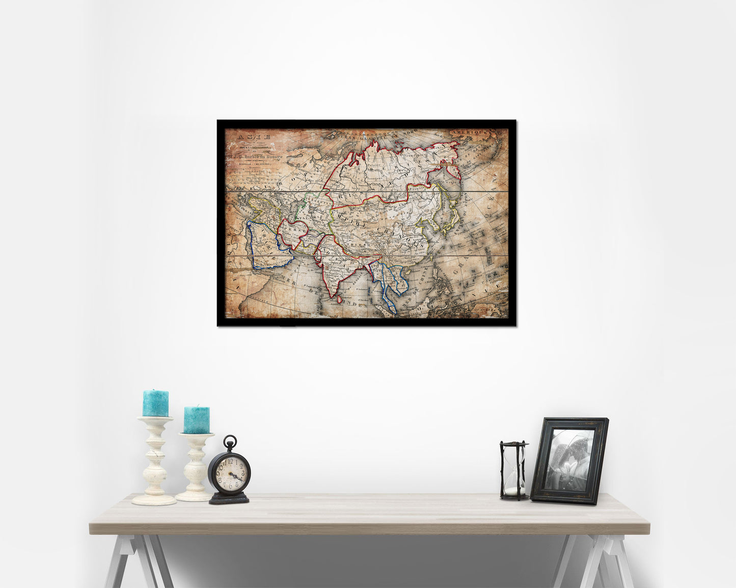 Asia 1846 Antique Map Framed Print Art Wall Decor Gifts