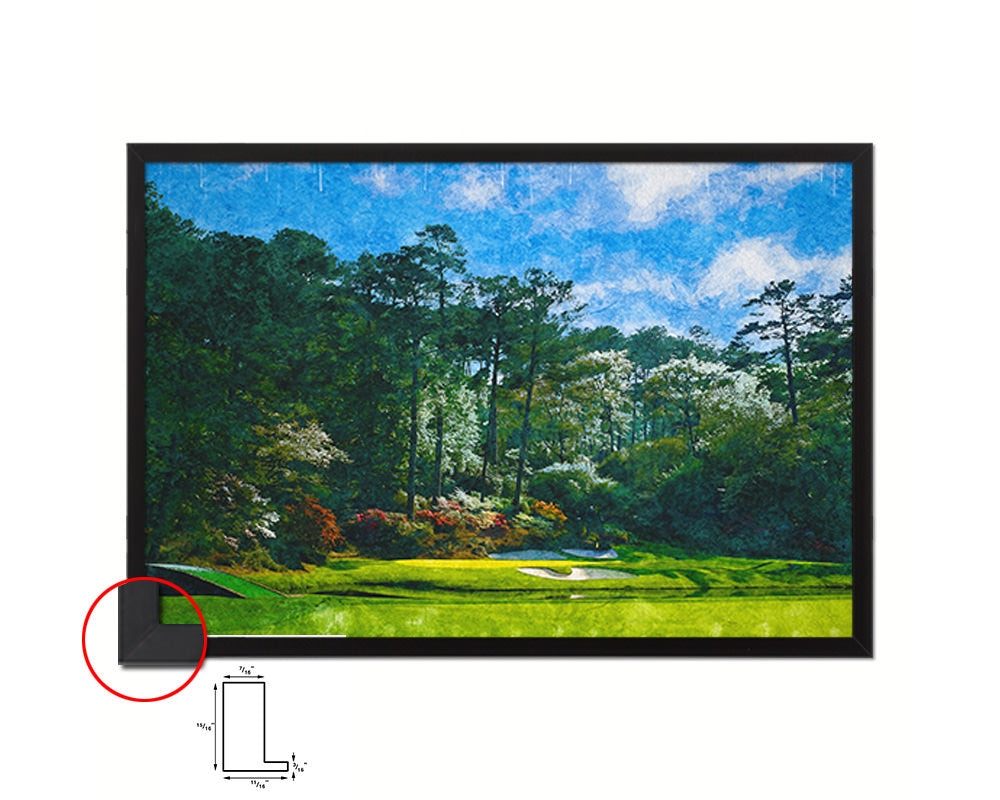Augusta GA Golf Course, Spring Artwork Painting Print Art Wood Framed Wall Decor Gifts