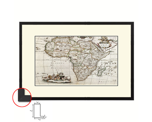 Africa Willem Blaeu Amsterdam 1635 Old Map Framed Print Art Wall Decor Gifts