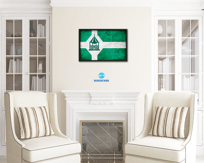 Milford City Connecticut State Vintage Flag Wood Framed Prints Decor Wall Art Gifts