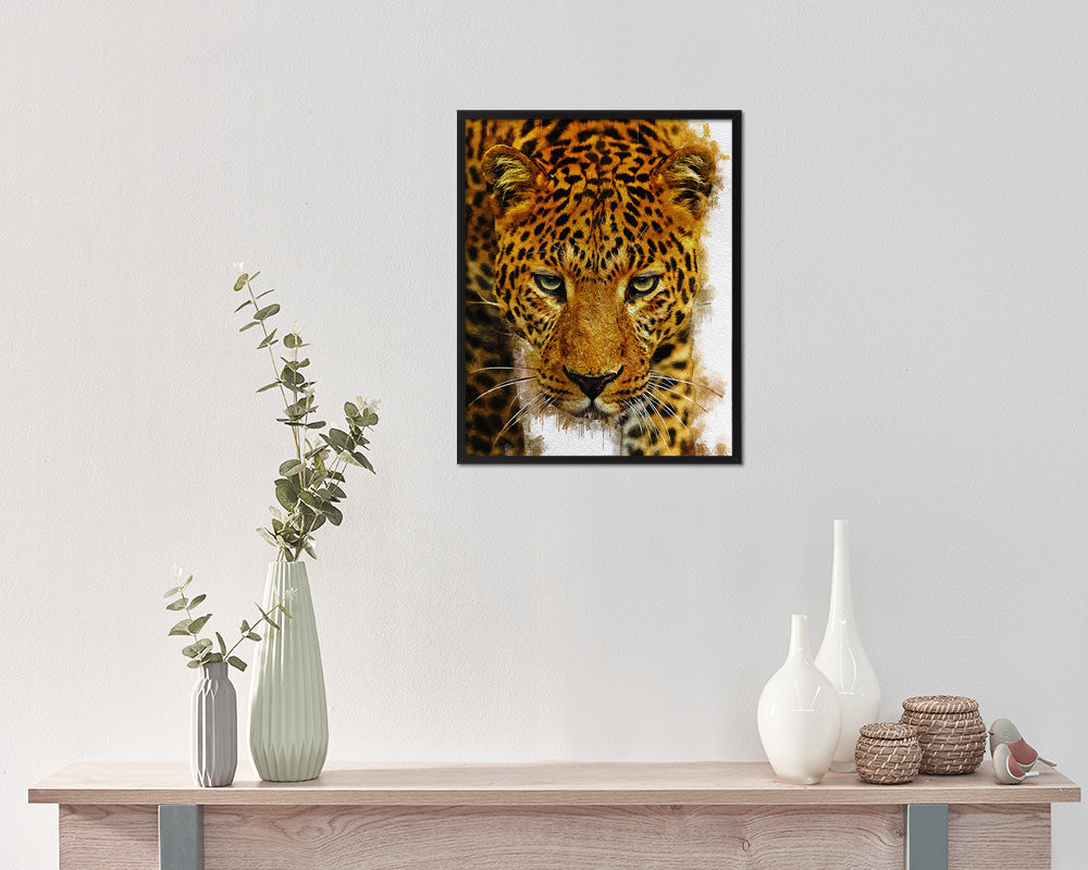 Leopard Animal Painting Print Framed Art Home Wall Decor Gifts