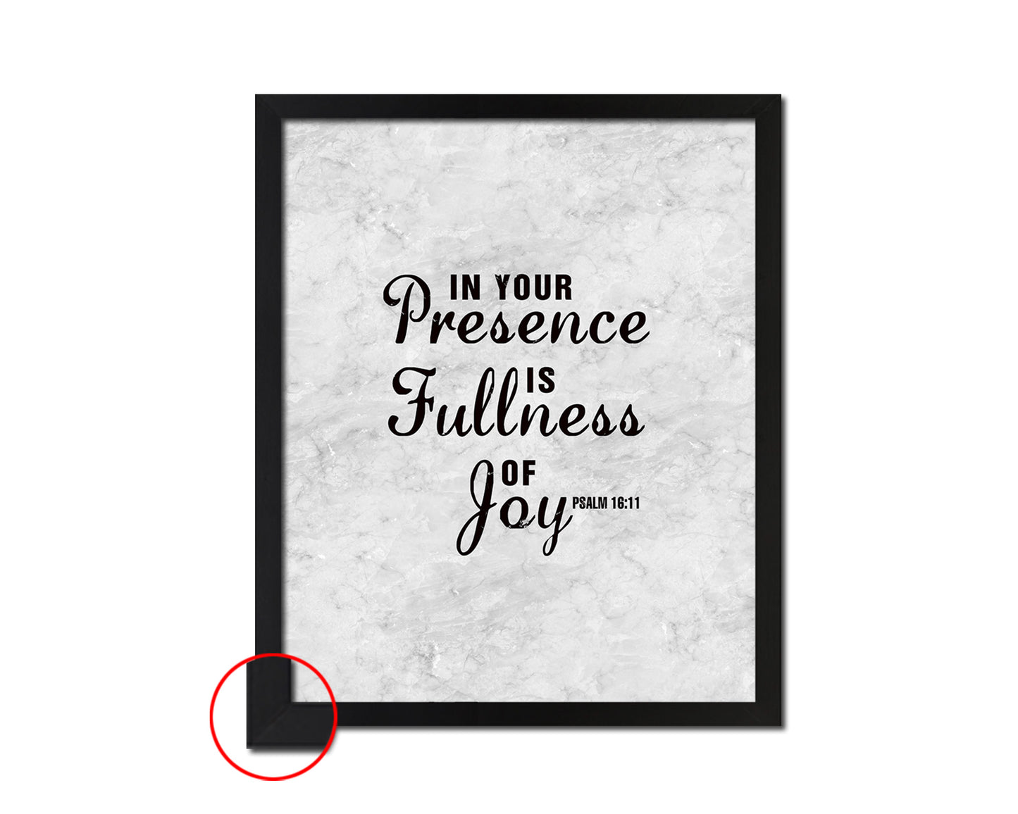 In your presence is fullness of joy, Psalm 16:11 Bible Scripture Verse Framed Print Wall Art Decor Gifts