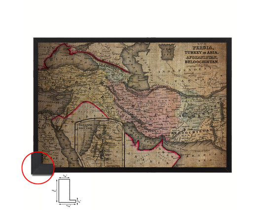 Persia Iraq Iran Afghanistan Vintage Map Framed Print Art Wall Decor Gifts