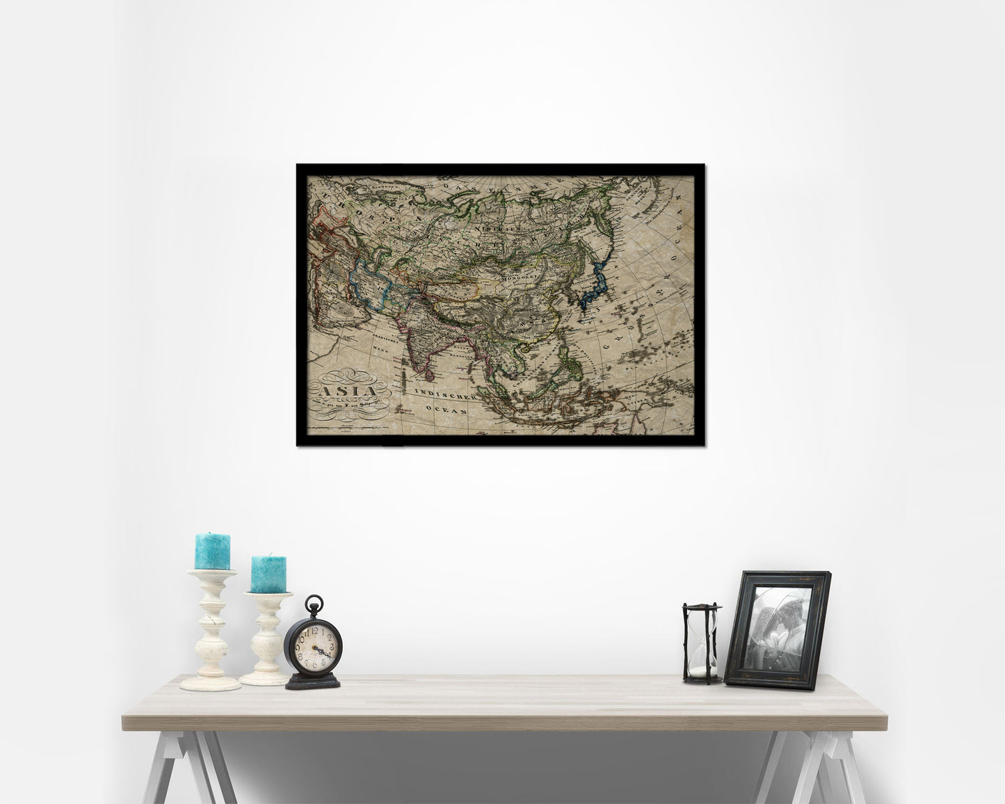 Asia 1872 Historical Map Framed Print Art Wall Decor Gifts