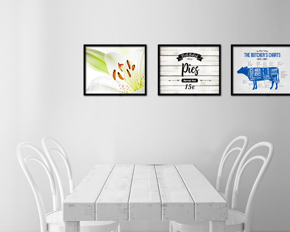 Fresh Baked Pies Vintage Sign Fine Art Paper Prints Wood Frame Wall Art Decor Gifts