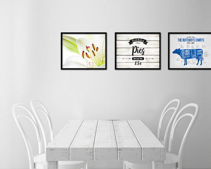 Fresh Baked Pies Vintage Sign Fine Art Paper Prints Wood Frame Wall Art Decor Gifts