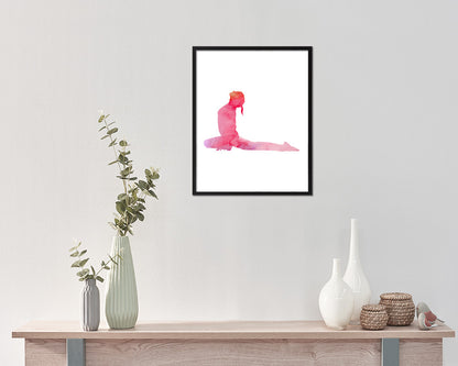 Up Dog Yoga Wood Framed Print Wall Decor Art Gifts