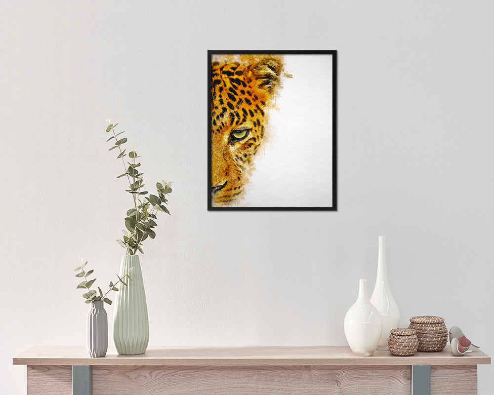 Leopard Animal Painting Print Framed Art Home Wall Decor Gifts