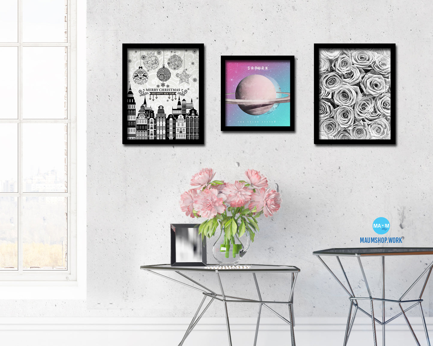 Saturn Planet Colorful Prints Watercolor Solar System Framed Print Home Decor Wall Art Gifts