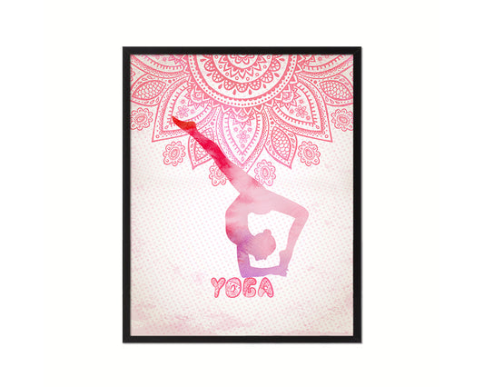 Gymnastic yoga Eka Pada Viparita Dandasana Yoga Wood Framed Print Wall Decor Art Gifts