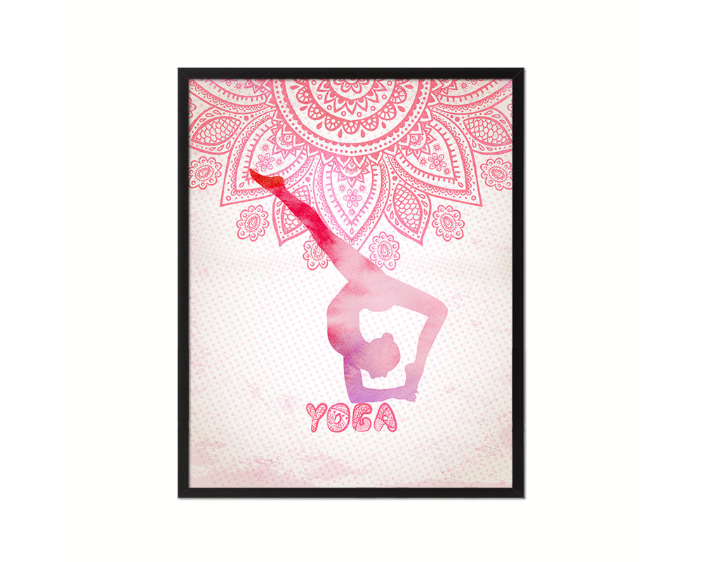 Gymnastic yoga Eka Pada Viparita Dandasana Yoga Wood Framed Print Wall Decor Art Gifts
