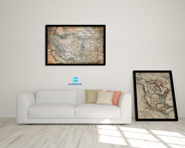 Iran Afghanistan Antique Map Framed Print Art Wall Decor Gifts